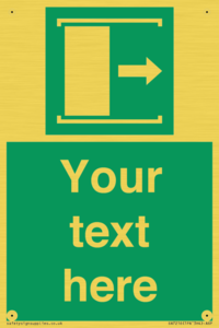 Custom sign safe condition Door slides right to open